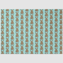 Papel De Seda Conejo de Pascua verde azulada y Marrón