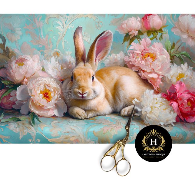 Papel De Seda Conejo de Pastel y Peonía Pascua Decoupage de Vaca (Subido por el creador)