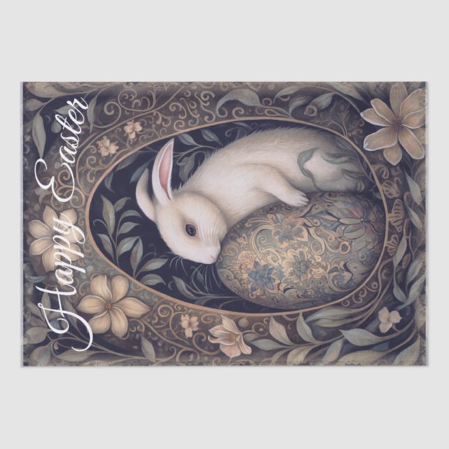 Papel De Seda Conejo de primavera de Pascua (Anverso)