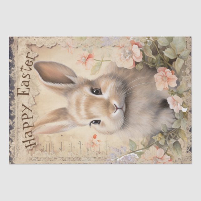 Papel De Seda Conejo de primavera de Pascua (Anverso)