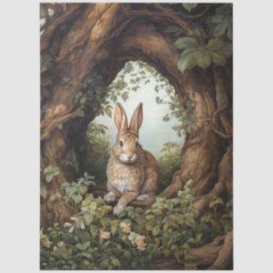 Papel De Seda Conejo del bosque inspirado en vintage decoupage 