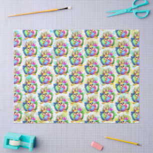 Papel De Seda Conejo divertido mordiendo un huevo de Pascua