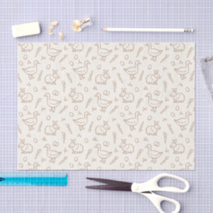 Papel De Seda Conejo ganso Pascua boho neutral beige primavera