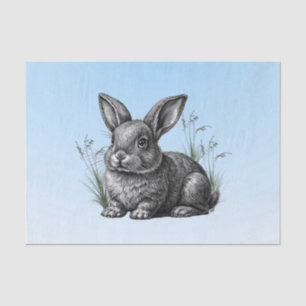 Papel De Seda Conejo gris blanco contra cielo azul