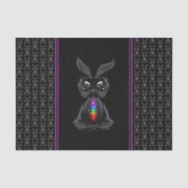 Papel De Seda Conejo negro lindo con alma arcoiris chakra