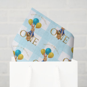 Papel De Seda Conejo paseando en su primer cumpleaños 