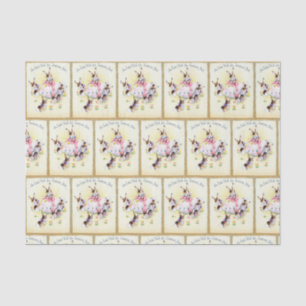 Papel De Seda conejo retro vintage de Pascua con baldosas fiesta