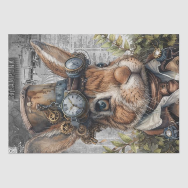 Papel De Seda Conejo Steampunk (Anverso)
