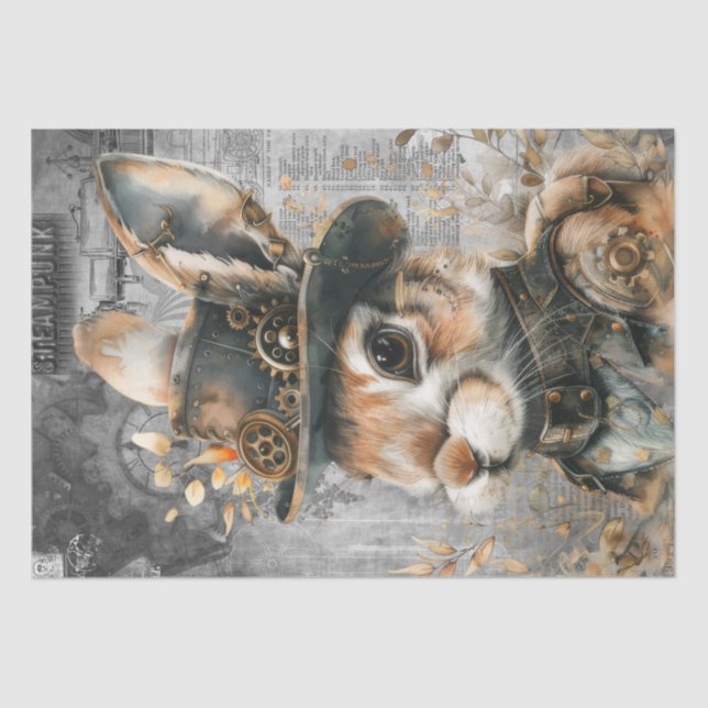 Papel De Seda Conejo Steampunk (Anverso)