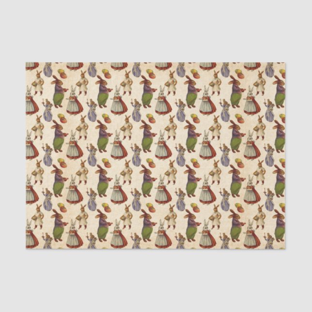 Papel De Seda Conejo vintage de Pascua (Anverso)