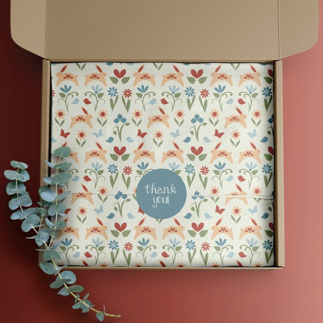 Papel De Seda Conejos, aves y corazones Arte popular (Subido por el creador)