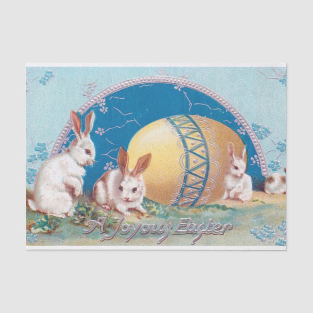 Papel De Seda Conejos de conejo con huevos de Pascua (Anverso)