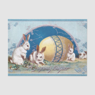 Papel De Seda Conejos de Pascua antiguos con un huevo de oro gra