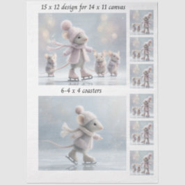 Papel De Seda Conejos decoupage patinando sobre hielo en 11x14 C