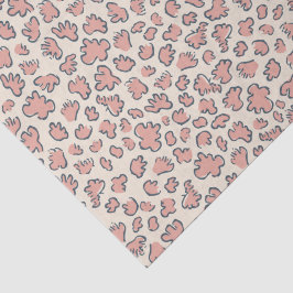 Papel De Seda Confeti de jardín abstracto | Patrón rosa melocotó