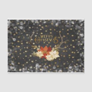 Papel De Seda Confeti floral de las astas de las Felices Navidad