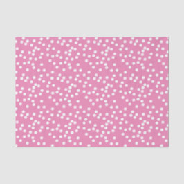 Papel De Seda Confetti blanco y rosado caliente / polkadots
