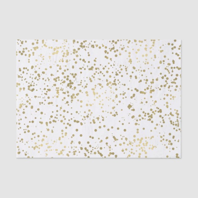 Papel De Seda confetti de efecto metalizado dorado (Anverso)