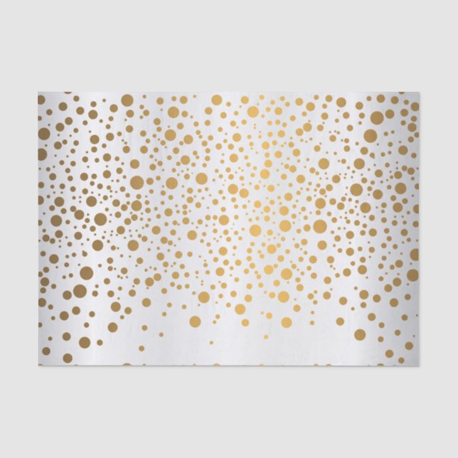 Papel De Seda Confetti de oro blanco y metálico (Anverso)