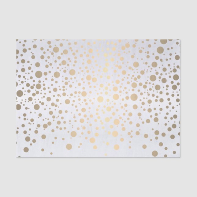 Papel De Seda Confetti de oro blanco y metálico (Anverso)