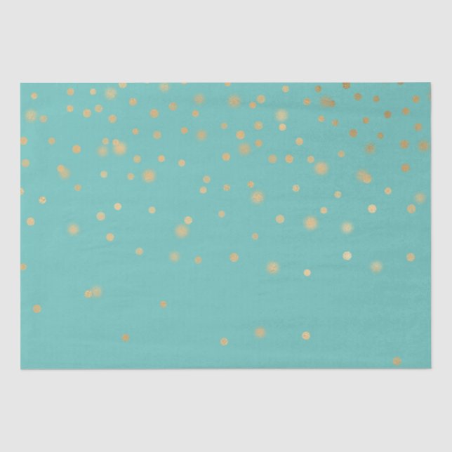 Papel De Seda Confetti de oro de menta (Anverso)