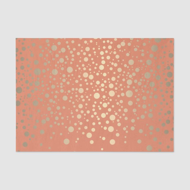 Papel De Seda Confetti de oro Naranja y metálico (Anverso)