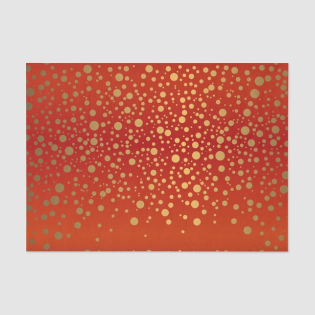 Papel De Seda Confetti de oro rojo y metálico (Anverso)