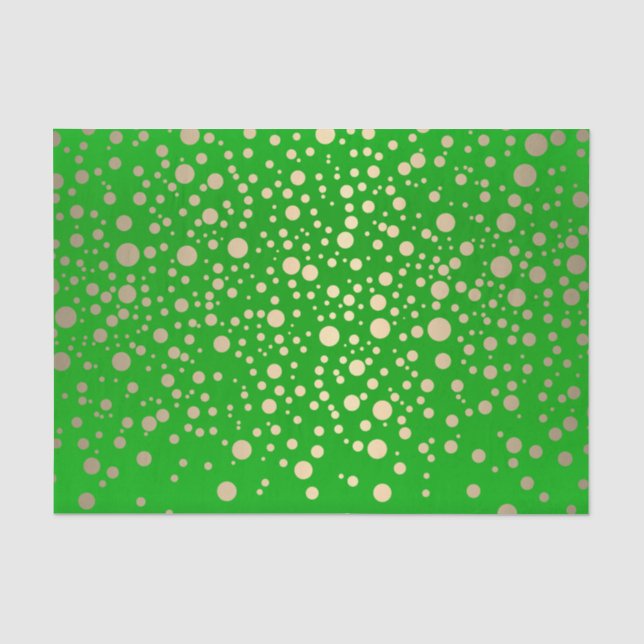 Papel De Seda Confetti de oro verde limón y metálico (Anverso)