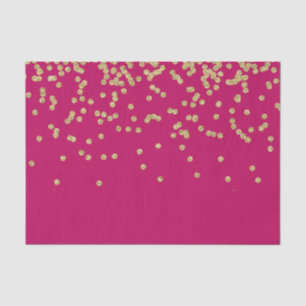 Papel De Seda Confetti de oro y rosado caliente
