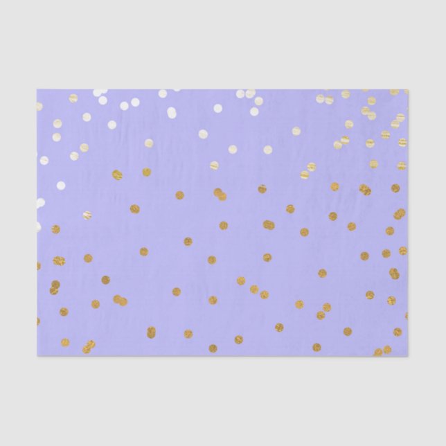 Papel De Seda Confetti morado y dorado con glamur moderno (Anverso)
