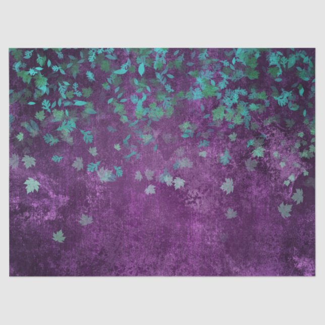 Papel De Seda Confetti verde azulado en deshielo morado (Anverso)