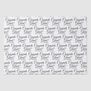 Papel De Seda Congrats grad clase de guión personalizado negro b