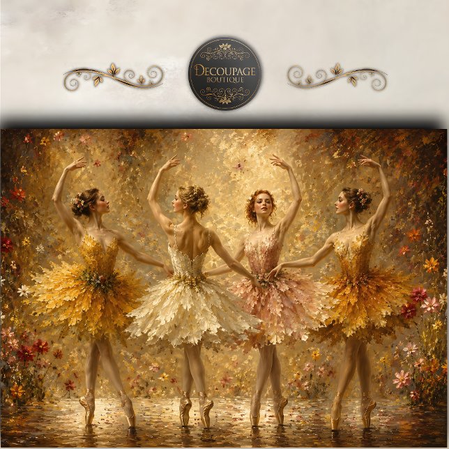 Papel De Seda Conjunto de Ballet de Otoño Decoupage (Autumn Ballet Ensemble Decoupage Tissue Paper)