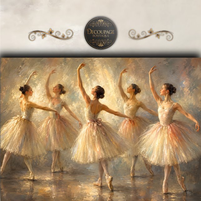 Papel De Seda Conjunto de ballet elegante Decoupage (Graceful Ballet Ensemble Decoupage Tissue Paper)