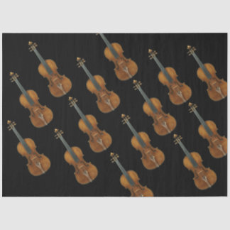 Papel De Seda Conjunto de violín Stradivari sobre negro
