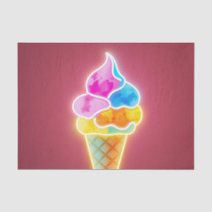 Papel De Seda Cono de helado de neón brillante con soplete vibra