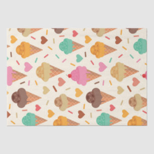 Papel De Seda Conos De Crema Lindos Con Corazones