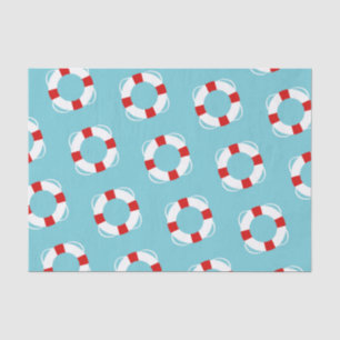 Papel De Seda Conservantes de vida rojos y blancos náuticos