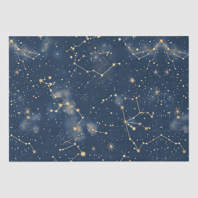 Papel De Seda Constelación Celeste - Noche Estrellada (Anverso)