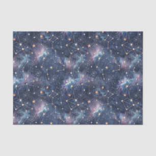 Papel De Seda Constelación Espacial Cósmica & Patrón Nocturno de