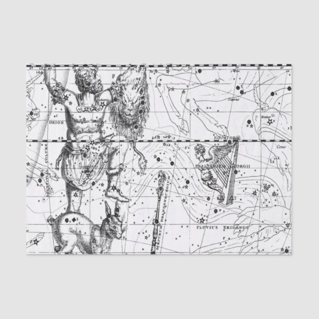 Papel De Seda Constelaciones de estrellas de época (Anverso)
