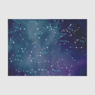 Papel De Seda Constelaciones de Mapa Celeste Astronomía