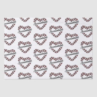 Papel De Seda Contable Leopard Heart Frame White