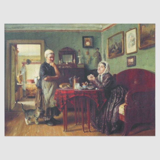Papel De Seda Conversación con los hogares (de Konstantin Makovs (Anverso)