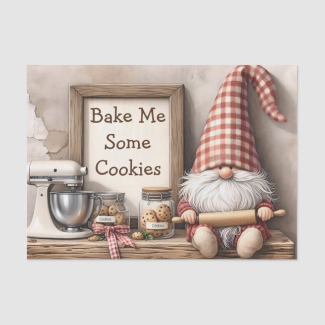 Papel De Seda Cookie Baker Gnome (Anverso)