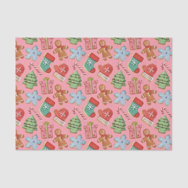 Papel De Seda Cookies de Navidades de acuarela (Anverso)