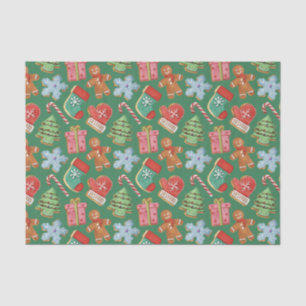 Papel De Seda Cookies de Navidades de acuarela