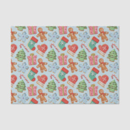 Papel De Seda Cookies de Navidades de acuarela