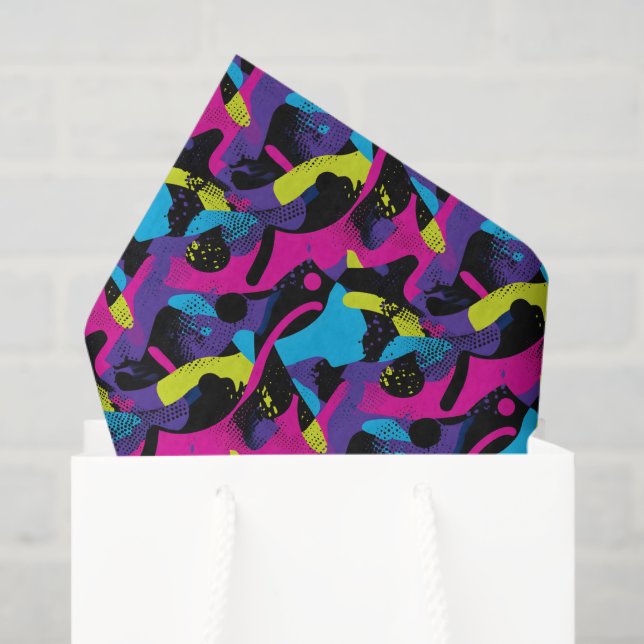 Papel De Seda Cool comic graffiti tiled pattern  (Bolsa de regalo)