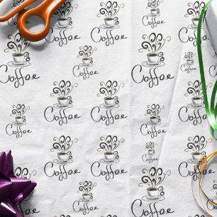 Papel De Seda Copa de Café con vapor floreciente